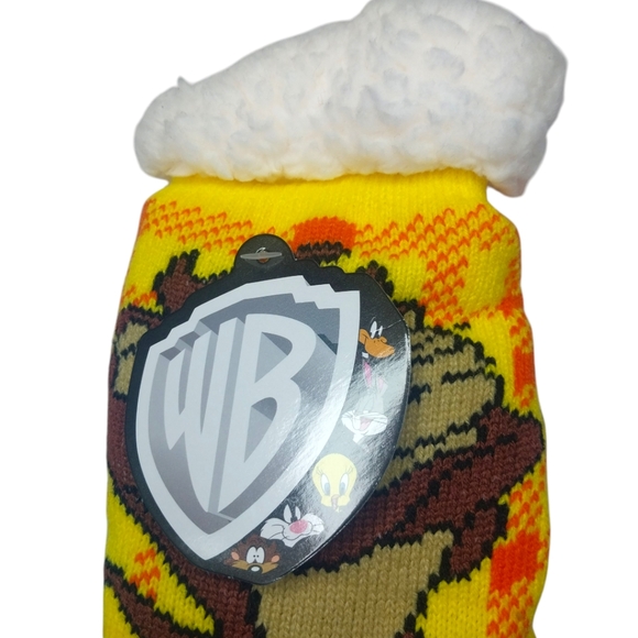 🥳 Free with Purchase- Tasmanian Devil Looney Sherpa Lined Slipper Socks - Picture 6 of 7